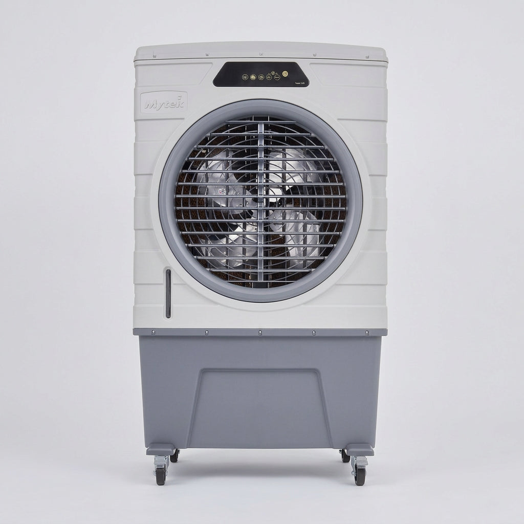 Enfriador Evaporativo Portátil Mytek 3400 100 Litros Motor DC, 2,102 CFM, Hasta 99 m², Control Remoto, Ozono, 8 Velocidades
