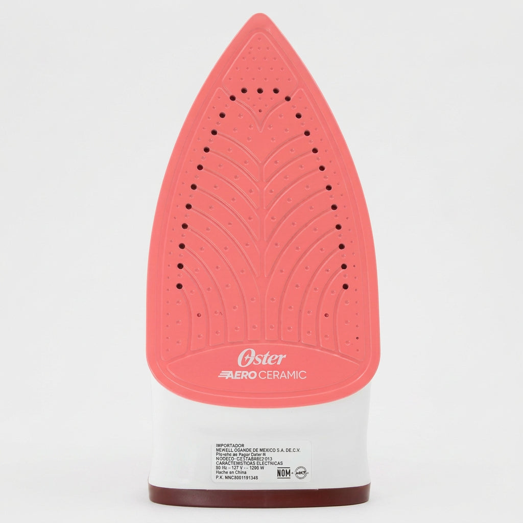 Plancha de Vapor Compacta Oster GCSTBS5053 1200 W, Suela de Cerámica Aeroceramic, Vapor Vertical, Anticalcificación, Rosa