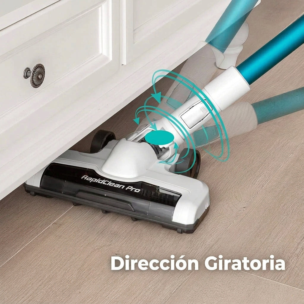 Aspiradora Inalámbrica Eureka RapidClean Pro NEC180 2 en 1 de Palo y de Mano, 40 Min, 150 W, Luces LED, Sin Bolsa, Ligera