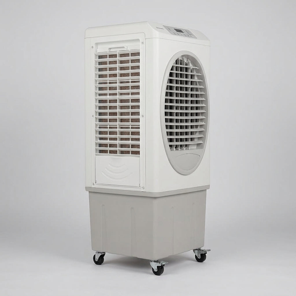 Enfriador Evaporativo Portátil Mytek 3399 60 Litros, 210W, 1,535 CFM, Compartimento para Hielo, 3 Velocidades, Ruedas con Freno