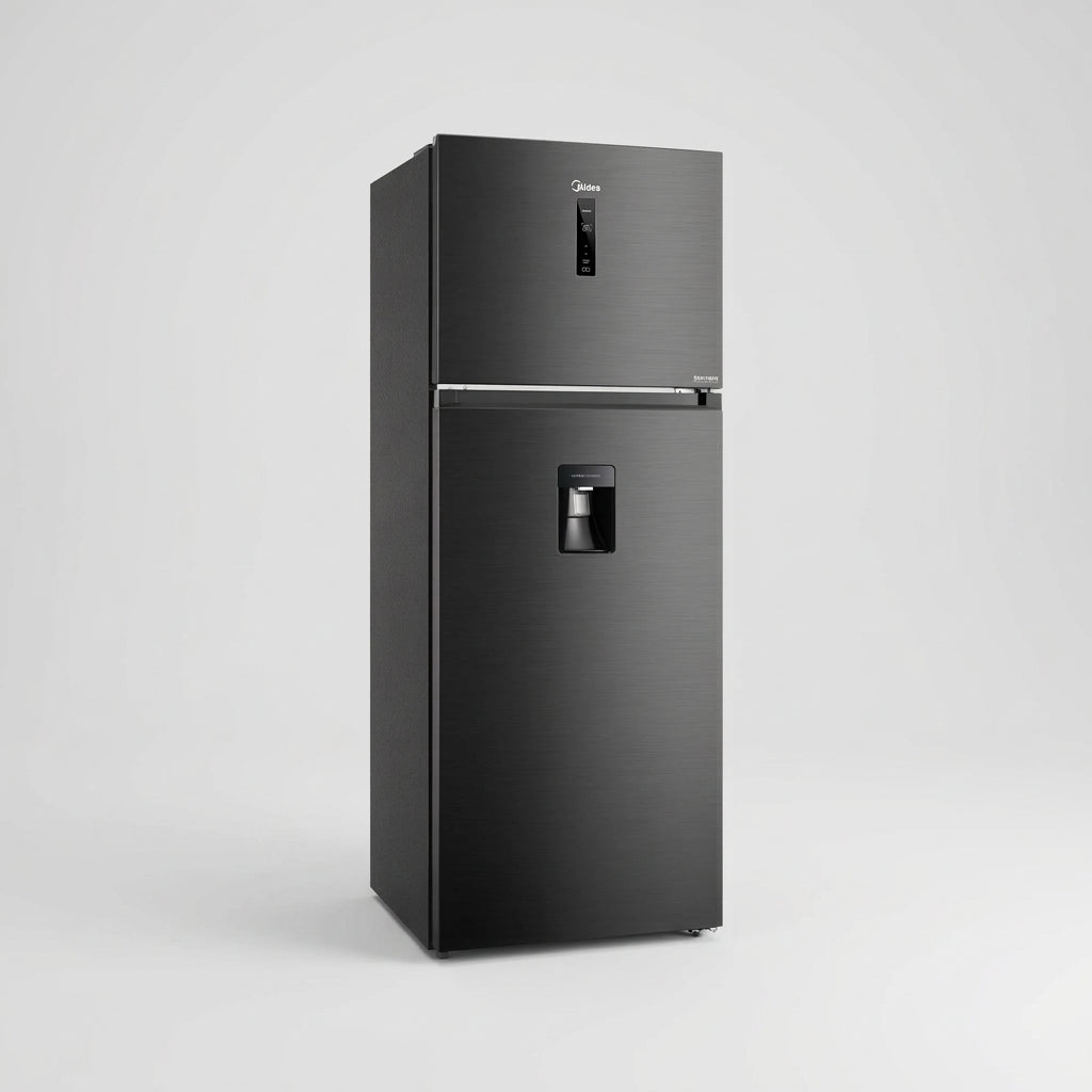 Refrigerador Midea Top Mount 17 Pies Inverter Quattro MDRT645MTM28WD, Congelador 107 L, Cooling Box, Doble Luz LED, Jazz Black