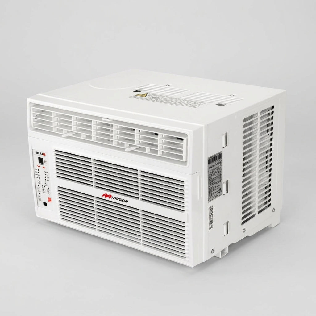 Aire Acondicionado de Ventana Mirage BLU PLUS de 1 Tonelada y 12,000 BTU Solo Frío, 115 V y Refrigerante R32