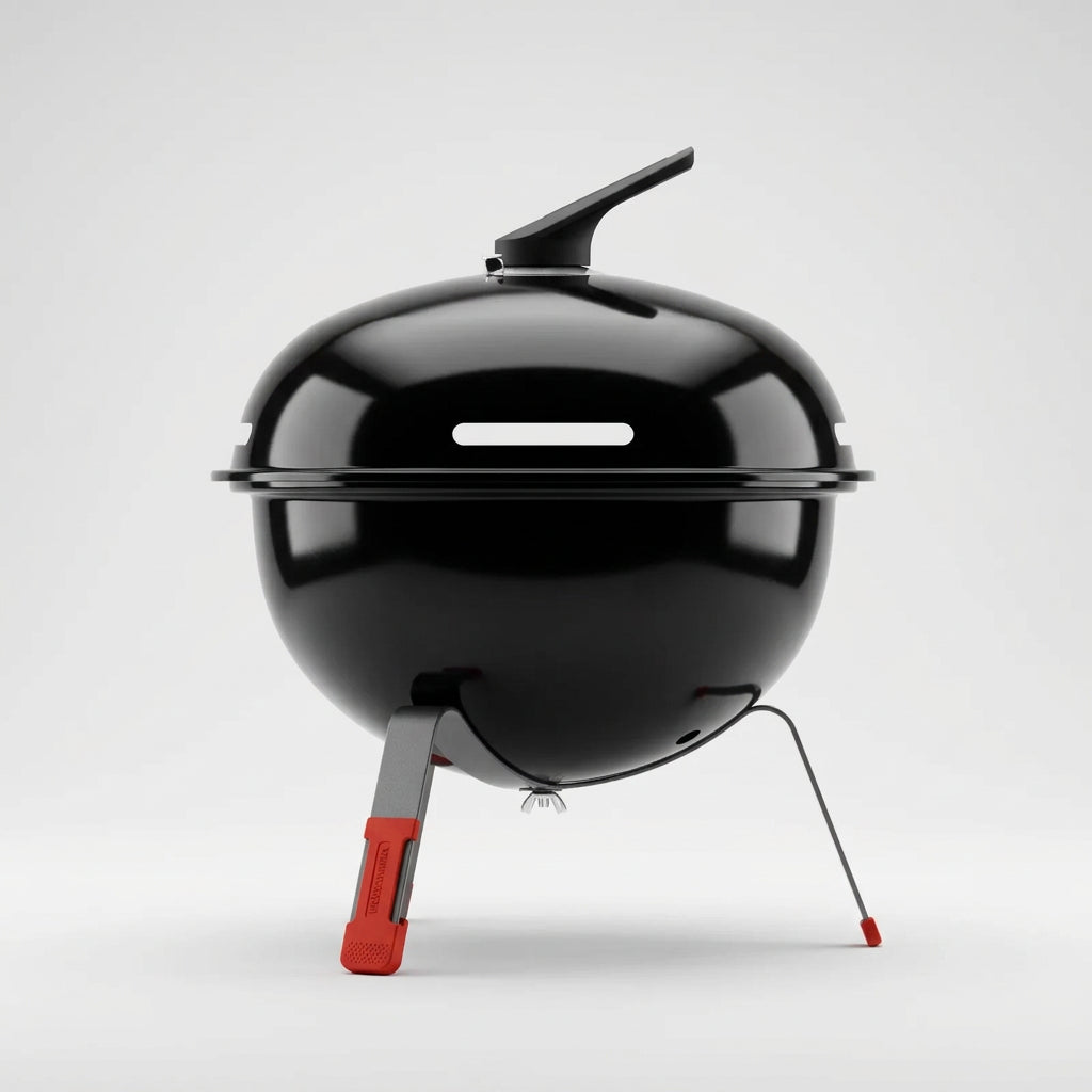 Asador a Carbón Tramontina TCP-320L con Tapa, Grill Portátil 36.7 cm, Acero Esmaltado y Parrilla de Acero Inoxidable
