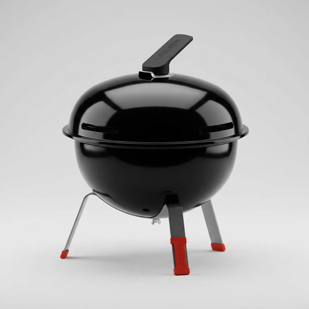 Asador a Carbón Tramontina TCP-320L con Tapa, Grill Portátil 36.7 cm, Acero Esmaltado y Parrilla de Acero Inoxidable