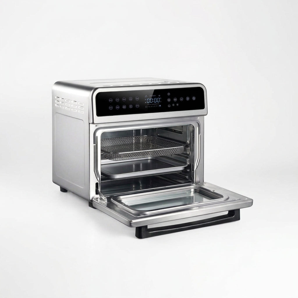 Horno Freidora de Aire MasterChef Smart-Cook MK-AFO-20SDT 20 L 1600 W, 10 Funciones, Función Dual, Panel Touch, Rostizador, Acero Inoxidable