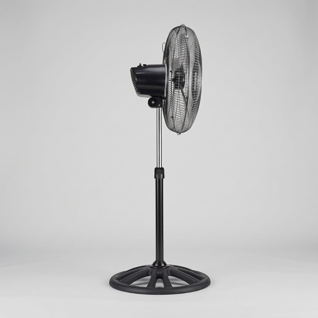 Ventilador de Pedestal Mytek 3334 de 18" Metálico, 110W, 3 Velocidades, Oscilación 90°, Altura Ajustable, Negro
