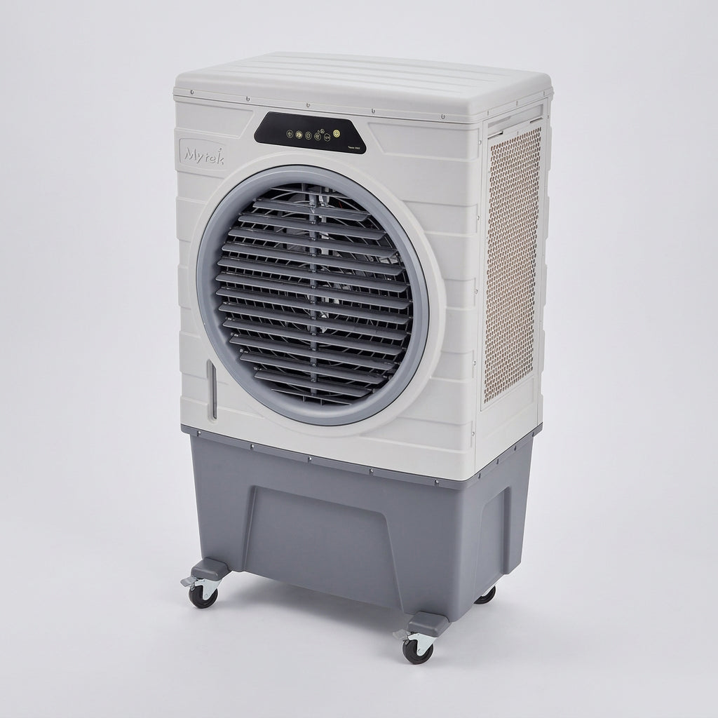 Enfriador Evaporativo Portátil Mytek 3400 100 Litros Motor DC, 2,102 CFM, Hasta 99 m², Control Remoto, Ozono, 8 Velocidades