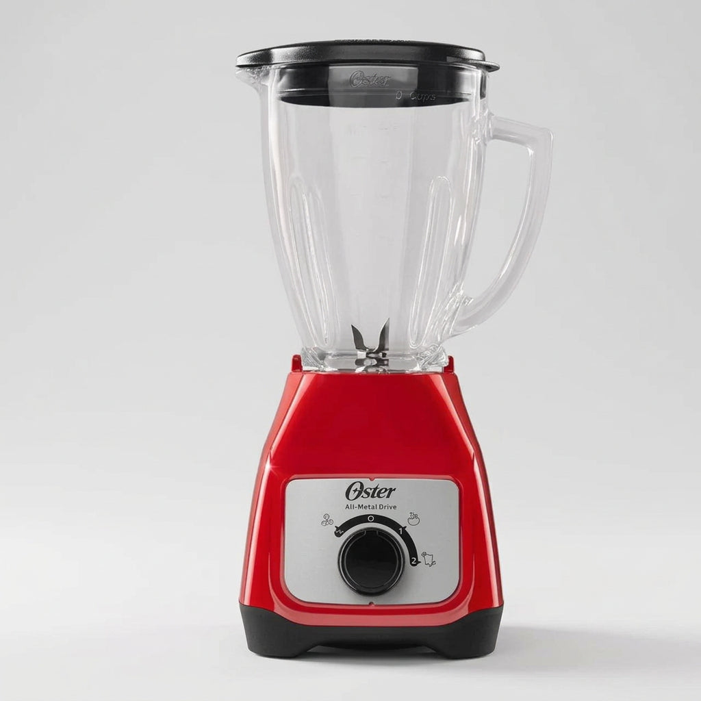 Licuadora Oster Kaliman BLSTKAG-RRD 550 W, 2 Velocidades + Pulso, Perilla, Vaso de Vidrio Boroclass 1.5 L, Acople Metálico, Roja