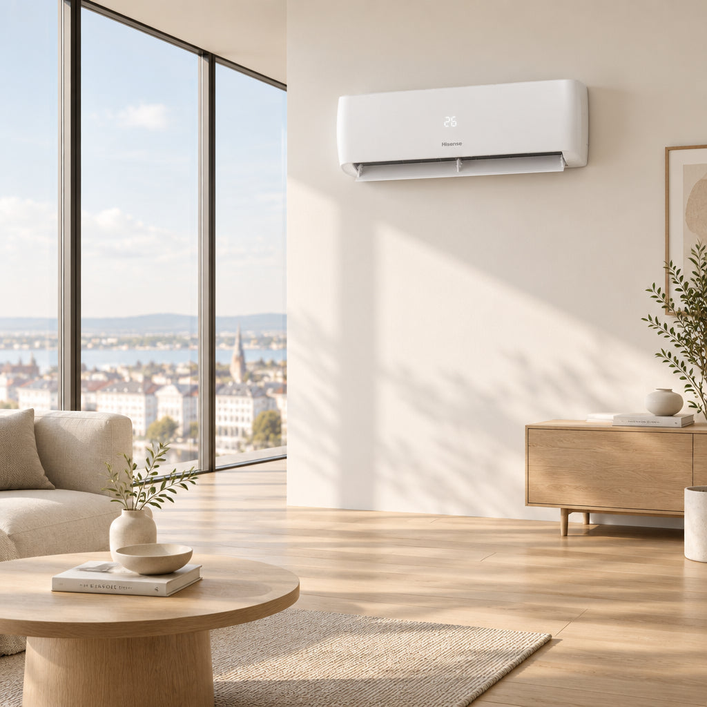 Minisplit Inverter Hisense AT121CK 1 Tonelada 12,000 BTU Solo Frío 115V (110V) 17.89 SEER, Blanco