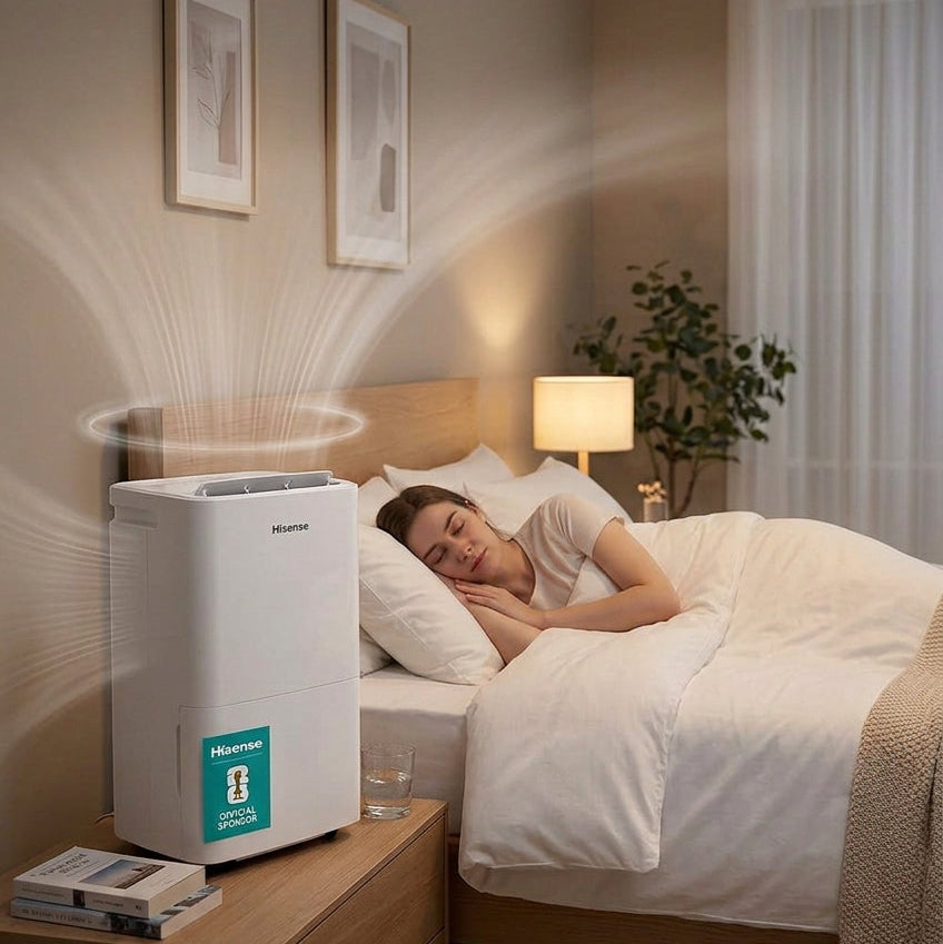 Deshumidificador Portátil Hisense DH50K1R 50 Pintas (23.7 L/día) 110V para 93 m², Control Remoto, Drenaje Continuo, Modo Silencioso