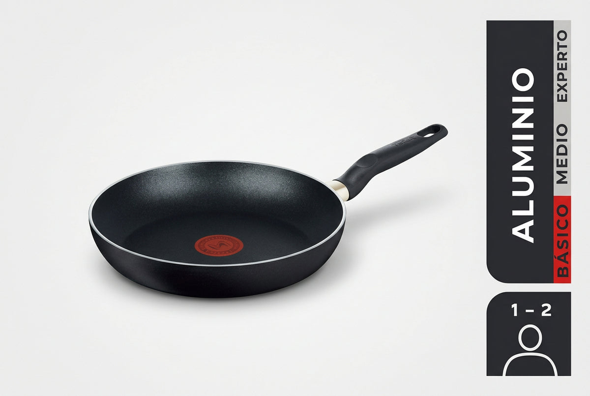 Sartén T-fal Elemental 20 cm Negro 388000, Aluminio Antiadherente, Thermo-Spot, Libre de PFOA