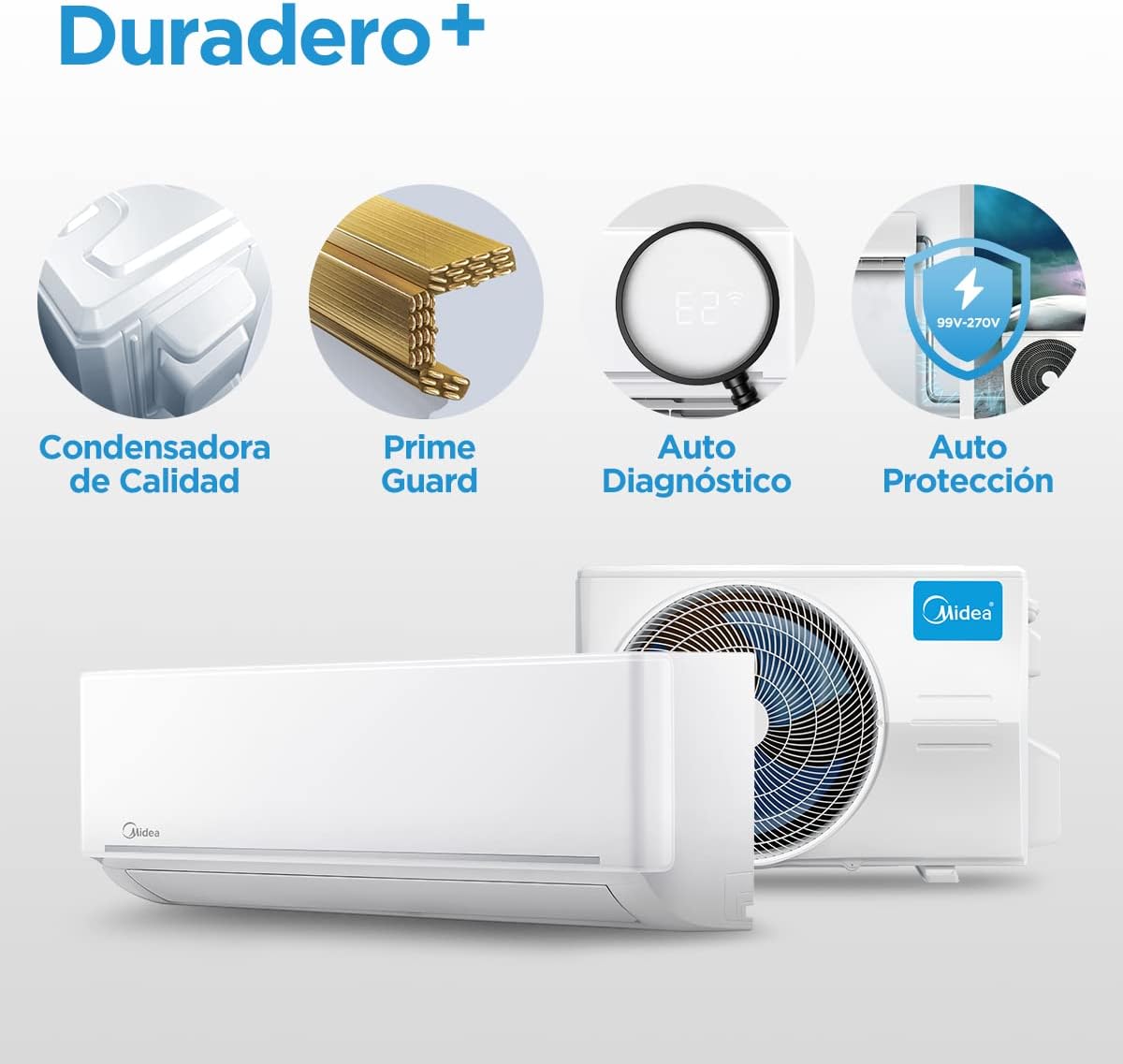 Midea MAS18C2AGR / Minisplit Solo Frío 1.5 Ton (18,000 BTU) 220V