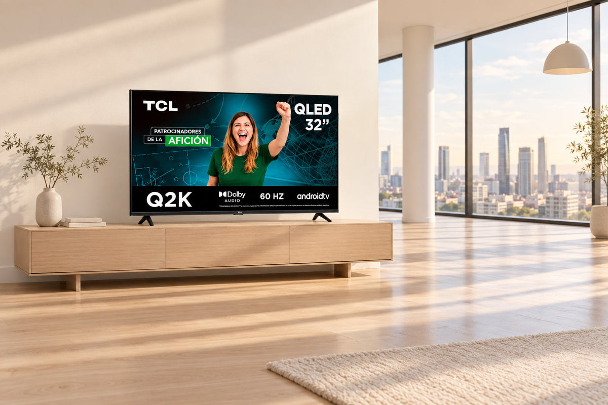Pantalla TCL 32Q2K QLED 32" HD Smart TV con Google TV, Bluetooth, HDR10 y Control por Voz