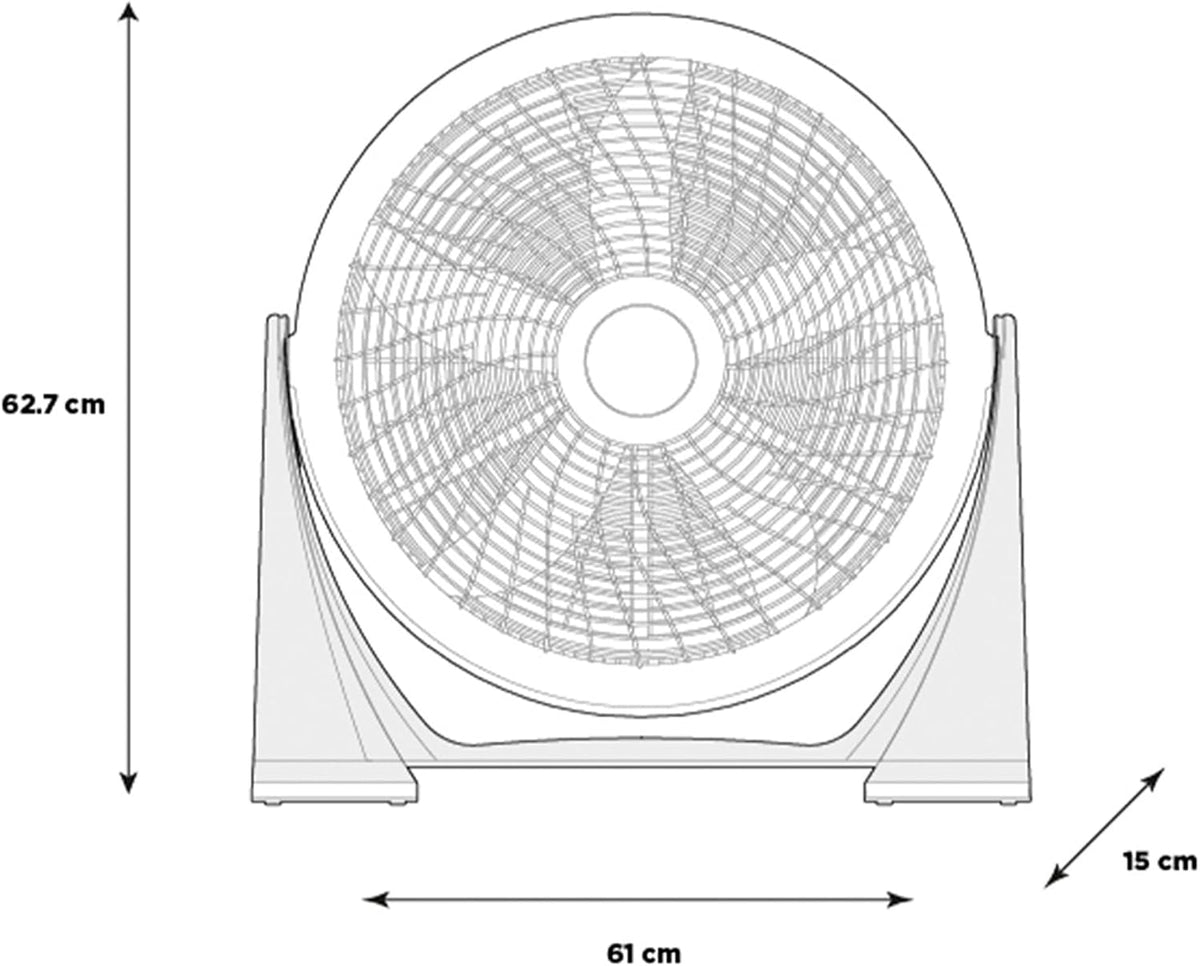 Ventilador de Piso Midea Power Breeze FB50-17H 20" 5 Aspas, Motor de Cobre 75W, 3 Velocidades, Montaje en Pared, Negro