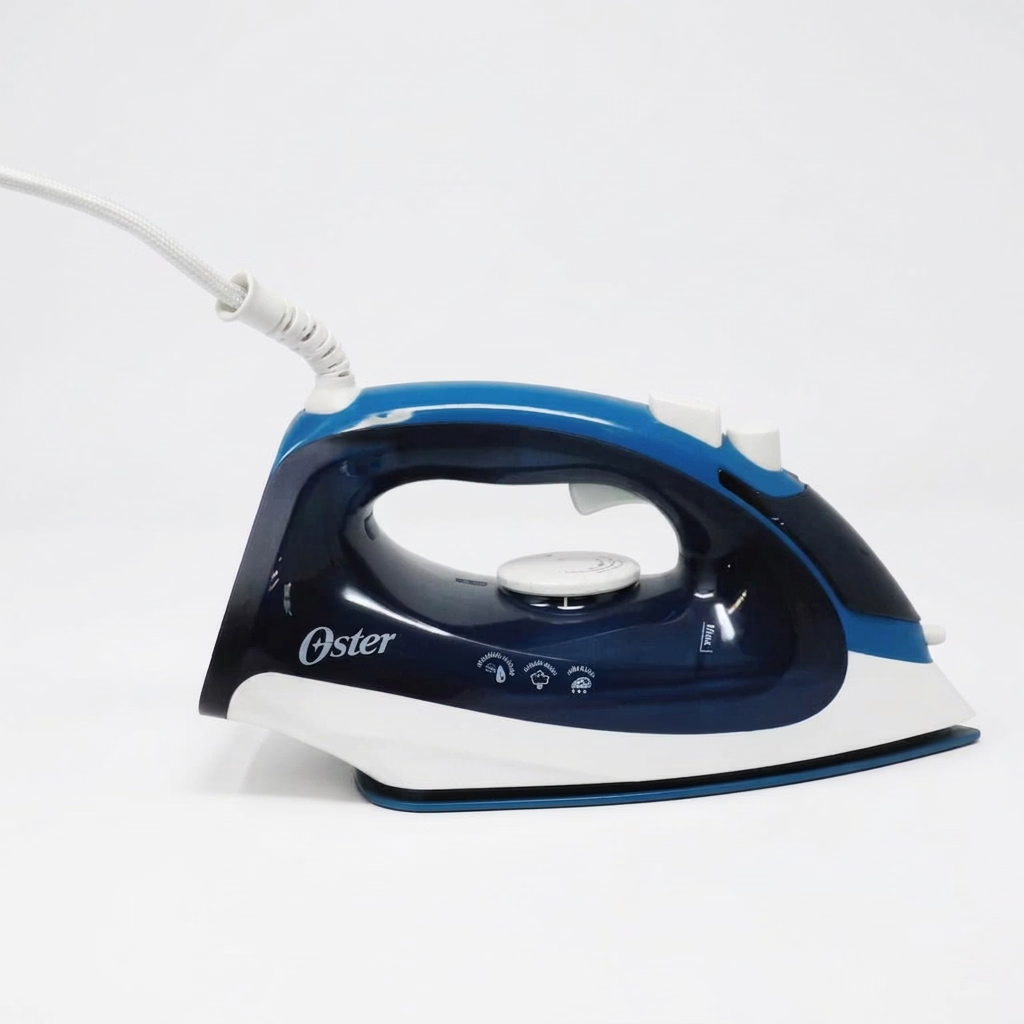 Plancha de Vapor Compacta Oster GCSTBS5051 1200 W, Suela de Cerámica Aeroceramic, Vapor Vertical, Anticalcificación, Azul