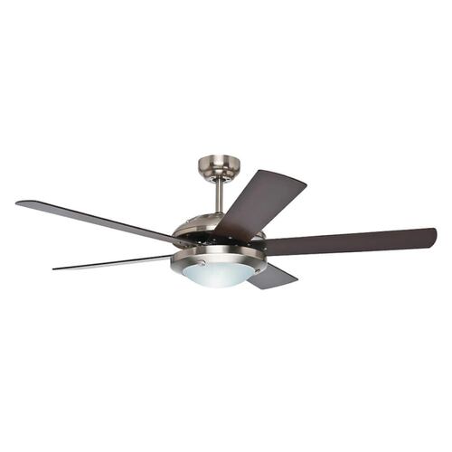 Ventilador de Techo Hunter Solaris 21767 de 52" con Luz, 5 Aspas Reversibles, Motor WhisperWind Silencioso, Níquel Cepillado