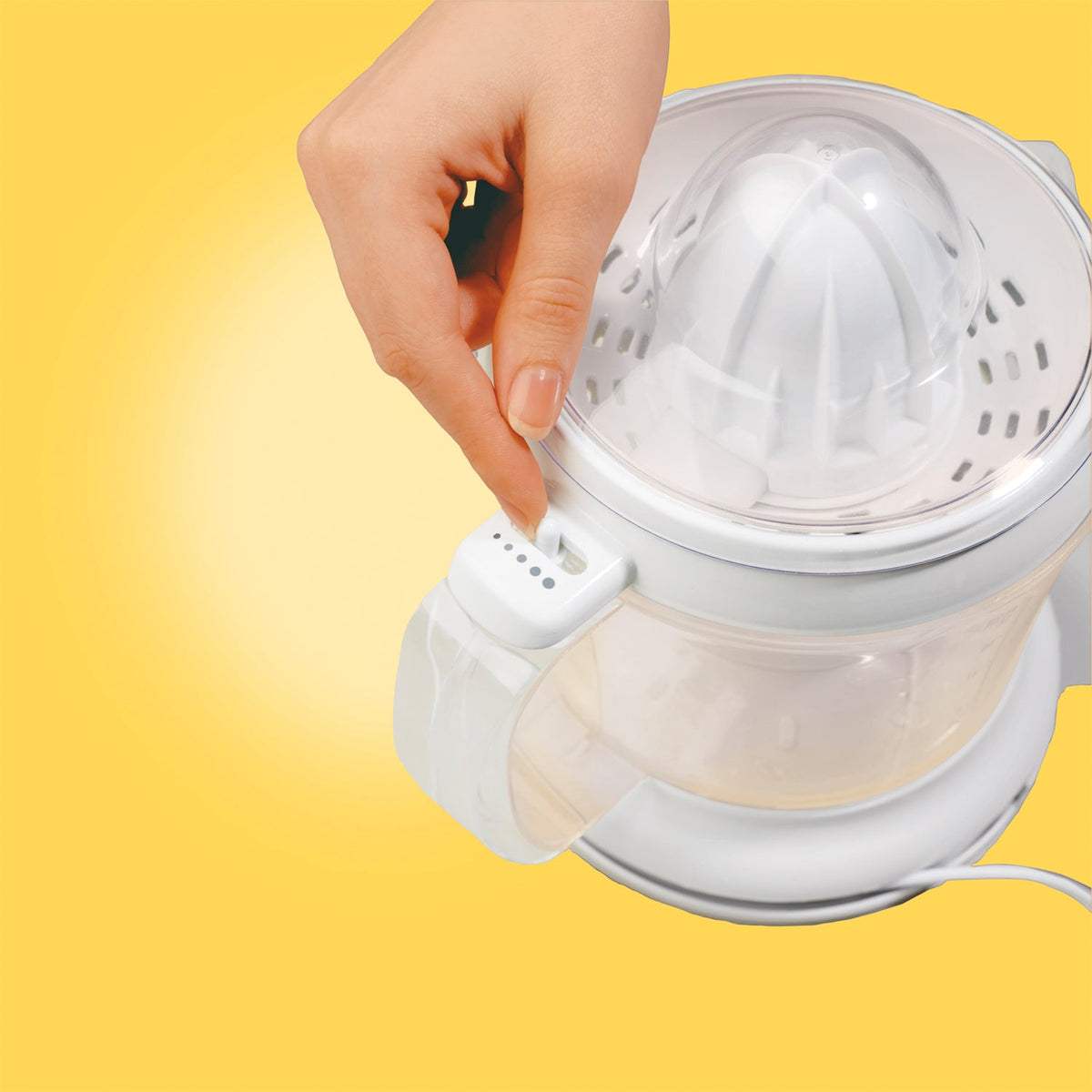 Exprimidor de Cítricos Eléctrico Hamilton Beach 66334 Juicit 1 Litro, 2 Conos, Control de Pulpa, 30W, Blanco