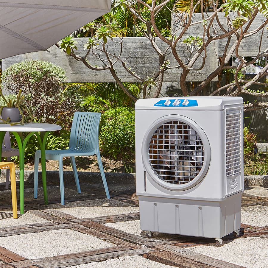 Enfriador Evaporativo Portátil Mytek 3399 60 Litros, 210W, 1,535 CFM, Compartimento para Hielo, 3 Velocidades, Ruedas con Freno