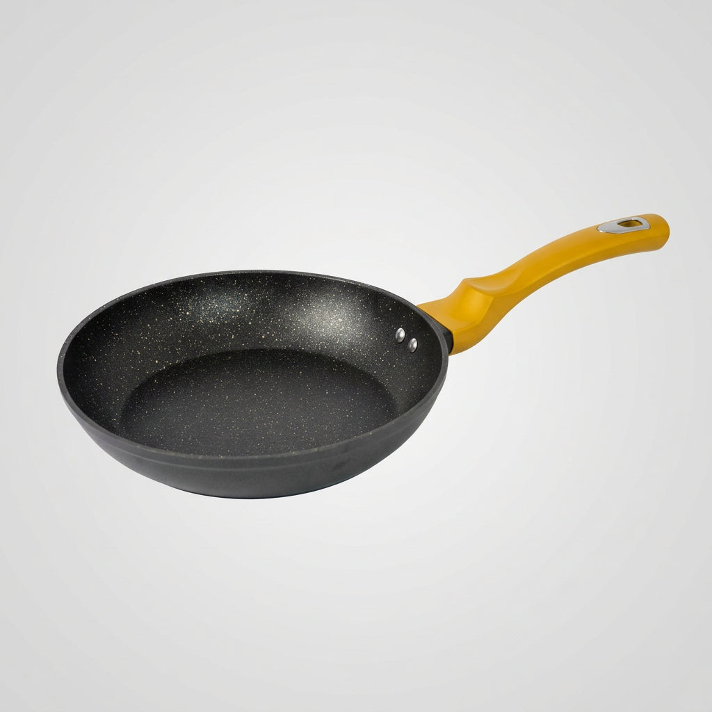 Juego de Sartenes Sarym Home Carrara 5 Piezas, 20, 24 y 28 cm, Antiadherente Tipo Mármol, Termo-Color, Tapa de Cristal