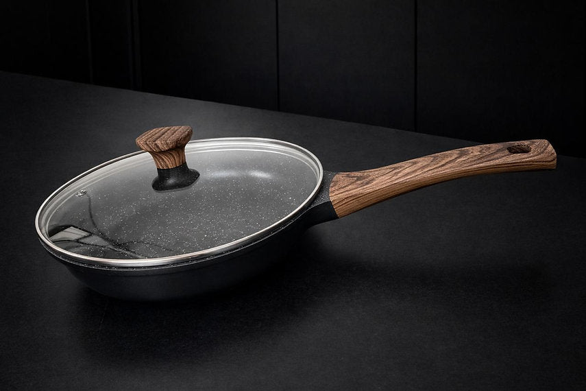 Juego de Cocina Sarym Home Gretta 6 Piezas, Arrocera, Sartenes y Comal 28 cm, Antiadherente, Apto Inducción