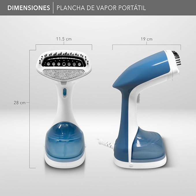 Plancha de Vapor Vertical Portátil RCA RC-931 1200 W, Tanque Desmontable, 2 Cepillos, Ideal para Viaje