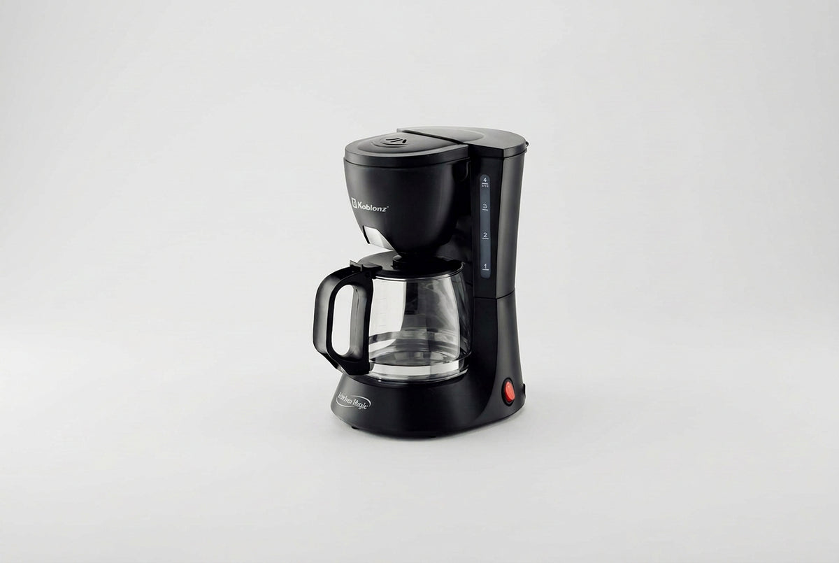 Cafetera de Goteo Koblenz CKM-204 N 4 Tazas 600 ml, 600 W, Filtro Permanente Lavable, Antigoteo, Base para Mantener Caliente, Negra