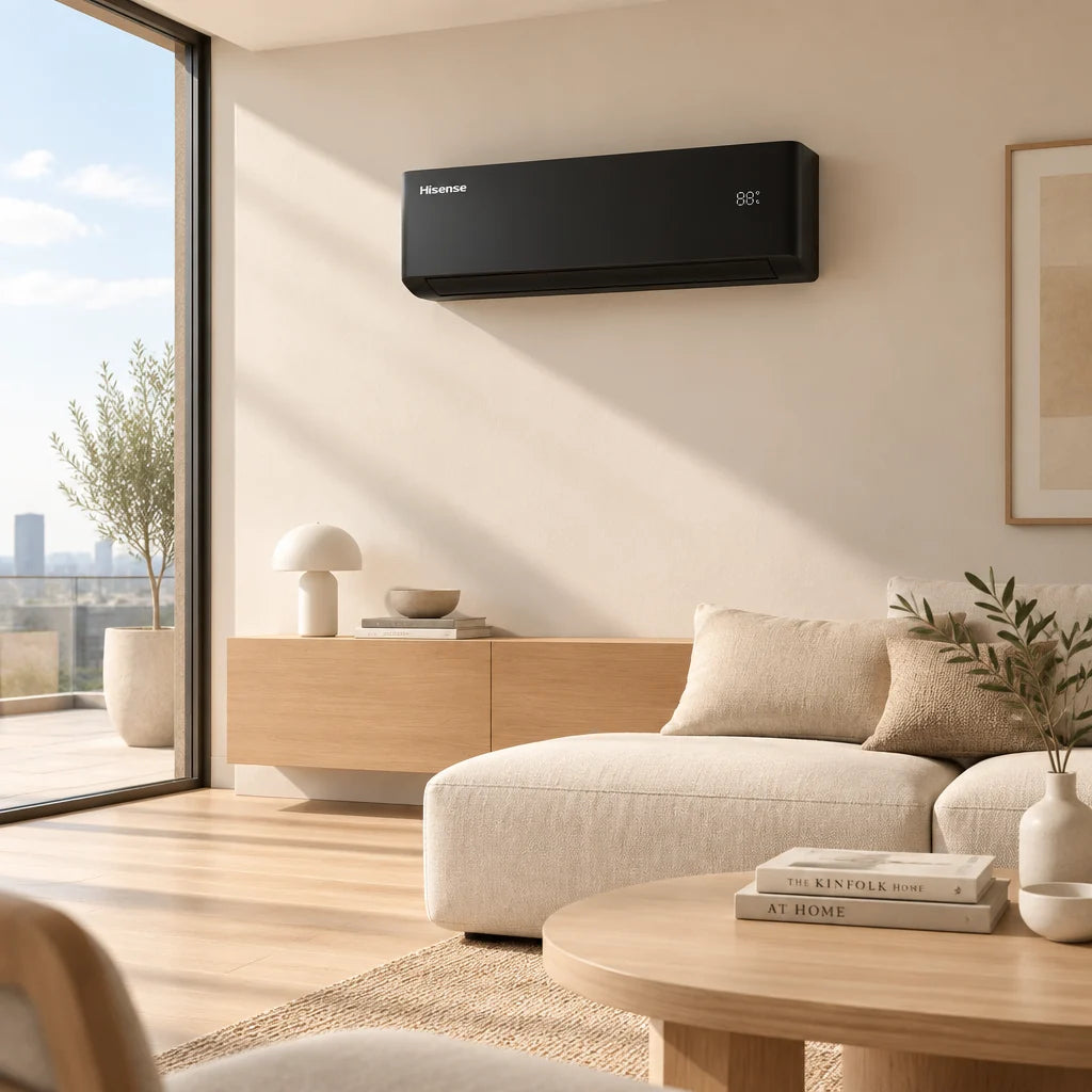Minisplit Inverter Hisense ART122HBWH 1 Tonelada 12,000 BTU Solo Frío 220V 20 SEER, R32, Negro Mate