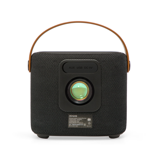 Bocina Bluetooth Portátil Aiwa AWS70BTB 7W RMS con Lámpara LED, TWS, IPX4 y Batería Recargable, Negro