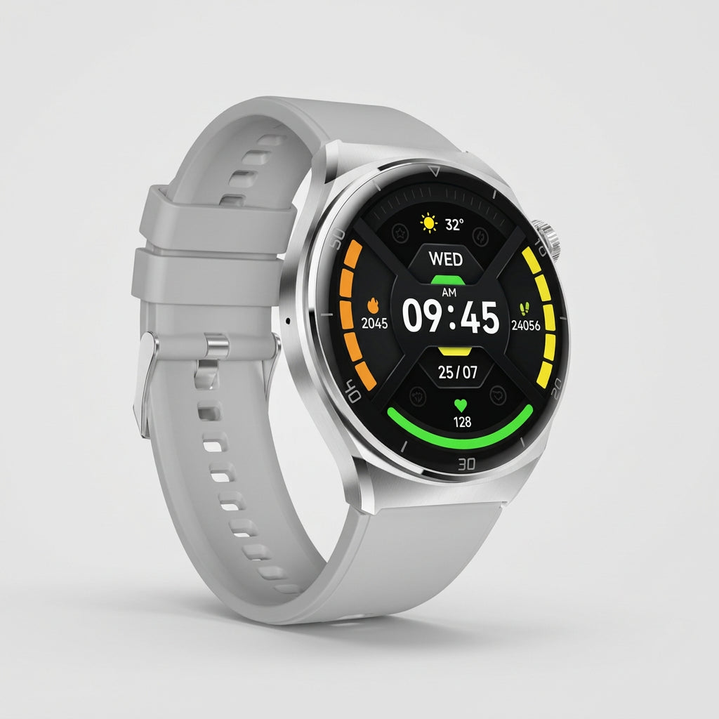 Reloj Inteligente Aiwa AiWatch AWSAM05GB Gris, Pantalla AMOLED 1.43", Llamadas Bluetooth, Ritmo Cardíaco, SpO2, +100 Deportes