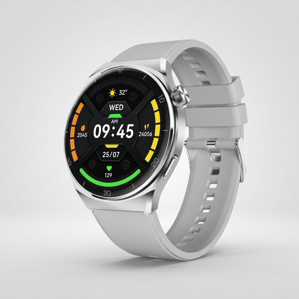 Reloj Inteligente Aiwa AiWatch AWSAM05GB Gris, Pantalla AMOLED 1.43", Llamadas Bluetooth, Ritmo Cardíaco, SpO2, +100 Deportes