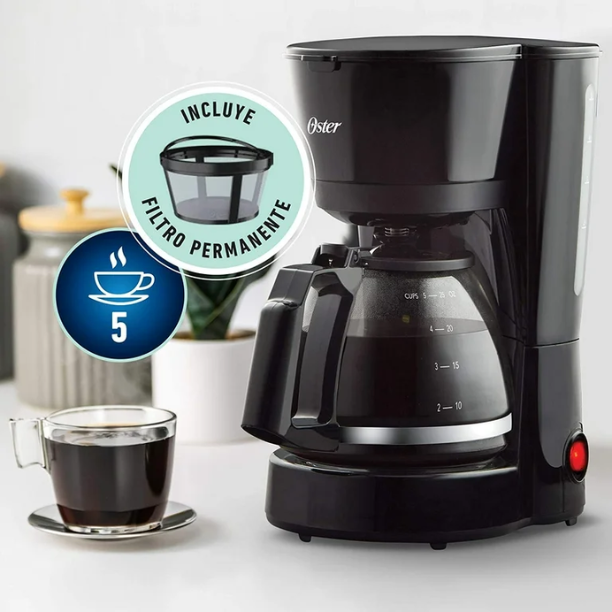 CAFETERA ANÁLOGA 5 TAZAS COLOR NEGRA (2128178) OSTER