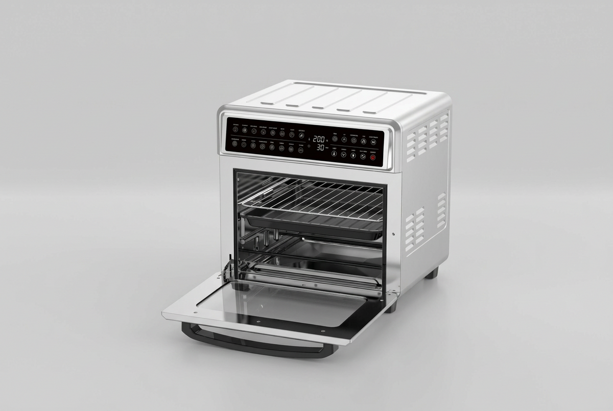 Horno Freidora de Aire MasterChef Smart-Cook MK-AFO-20SDT 20 L 1600 W, 10 Funciones, Panel Touch, Rostizador, Acero Inoxidable