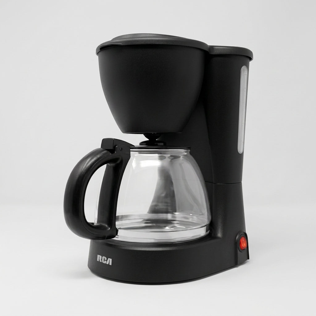 Cafetera de Goteo RCA RC-CAF2 12 Tazas 1.2 L, 700 W, Jarra de Vidrio, Antigoteo, Filtro Reutilizable, Negra