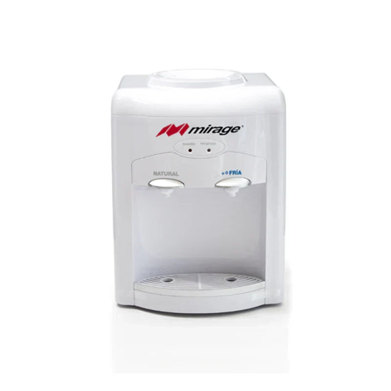 Dispensador de Agua Mirage DISX05 MDT10BB de Mesa con 3 Temperaturas, Diseño Compacto, 127 V, Ideal para Escritorio o Cocina y Color Blanco con Gris