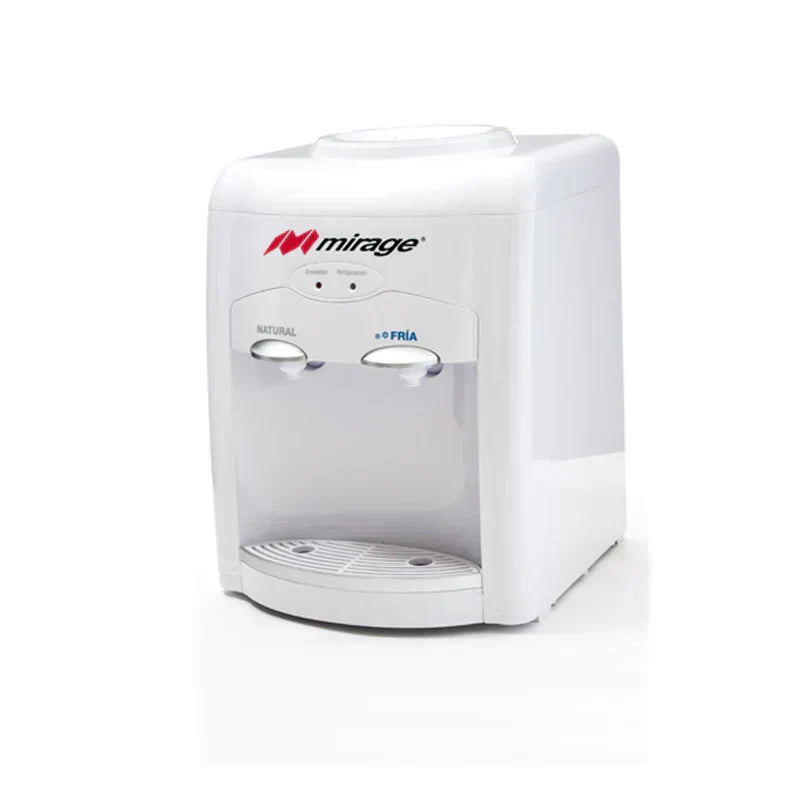 Dispensador de Agua Mirage DISX05 MDT10BB de Mesa con 3 Temperaturas, Diseño Compacto, 127 V, Ideal para Escritorio o Cocina y Color Blanco con Gris