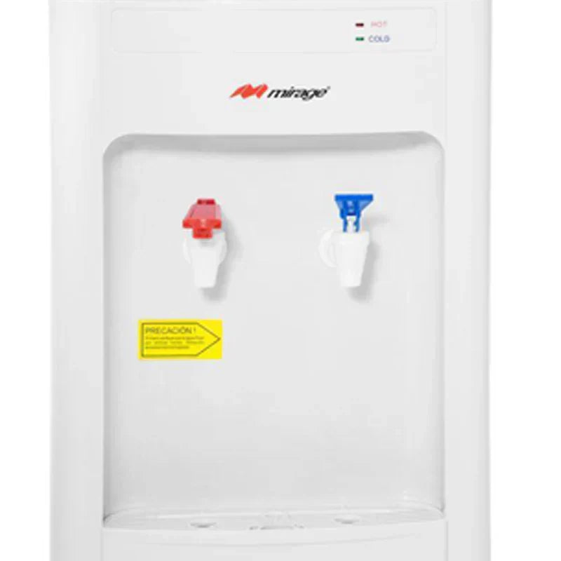 Dispensador de Agua Mirage DISX10 MDD10CB de 52 cm de Alto con 3 Temperaturas, Diseño de Mesa, Carga Superior de Garrafón, Tamaño Compacto y Color Gris