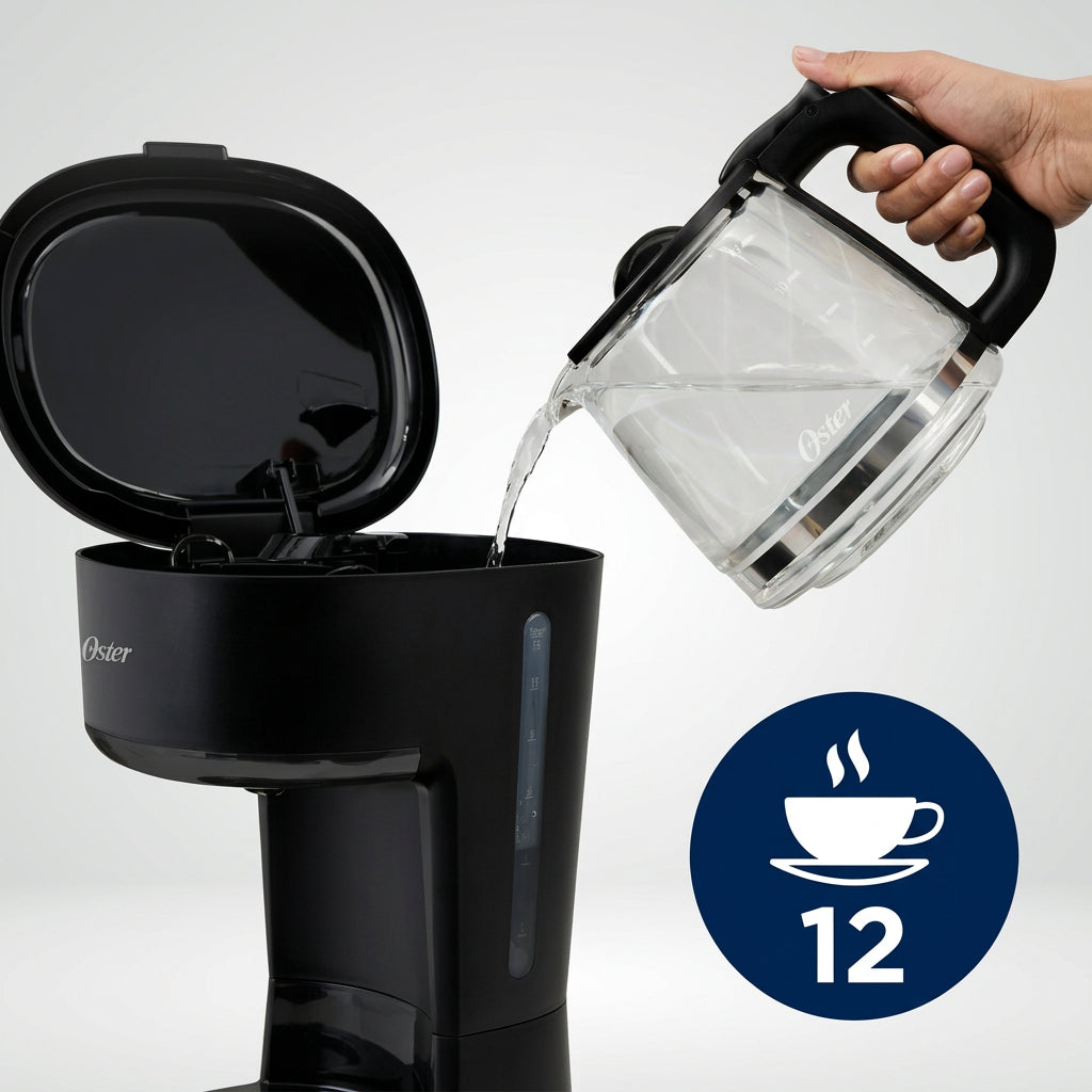 CAFETERA 12 TAZAS C/FILTRO NEGRA (2183235) OSTER