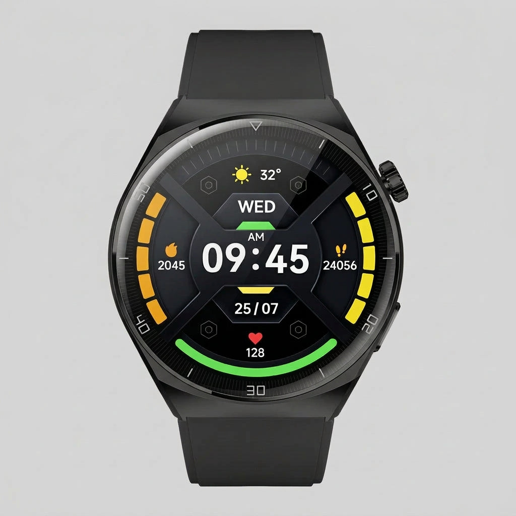 Reloj Inteligente Aiwa AiWatch AWSAM05BB Negro, Pantalla AMOLED 1.43", Llamadas Bluetooth, Ritmo Cardíaco, SpO2, +100 Deportes