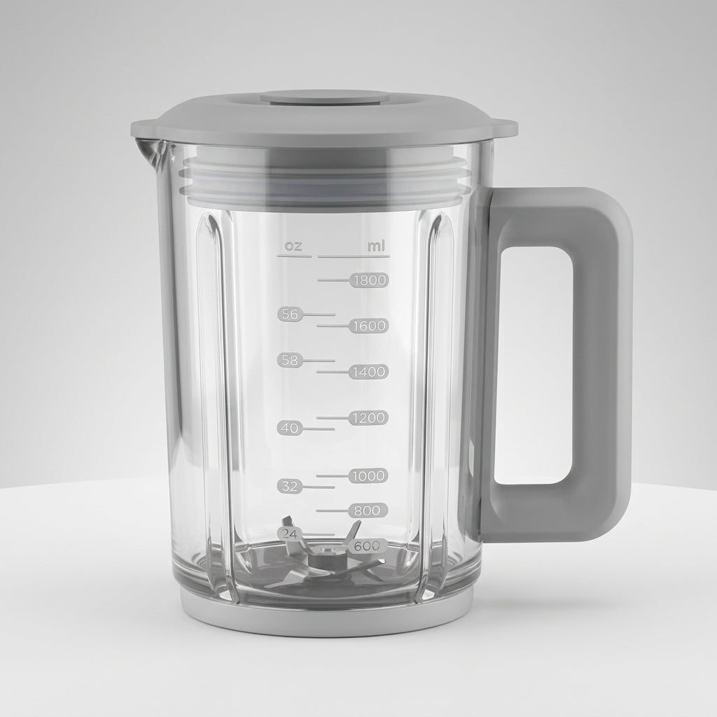 Licuadora Personal Procesador de Alimentos Jade Fusion JadeCook C0495-00 1000 W 6 Piezas, 2 Vasos Tritán 700 ml y 500 ml, Libre de BPA, Plateado