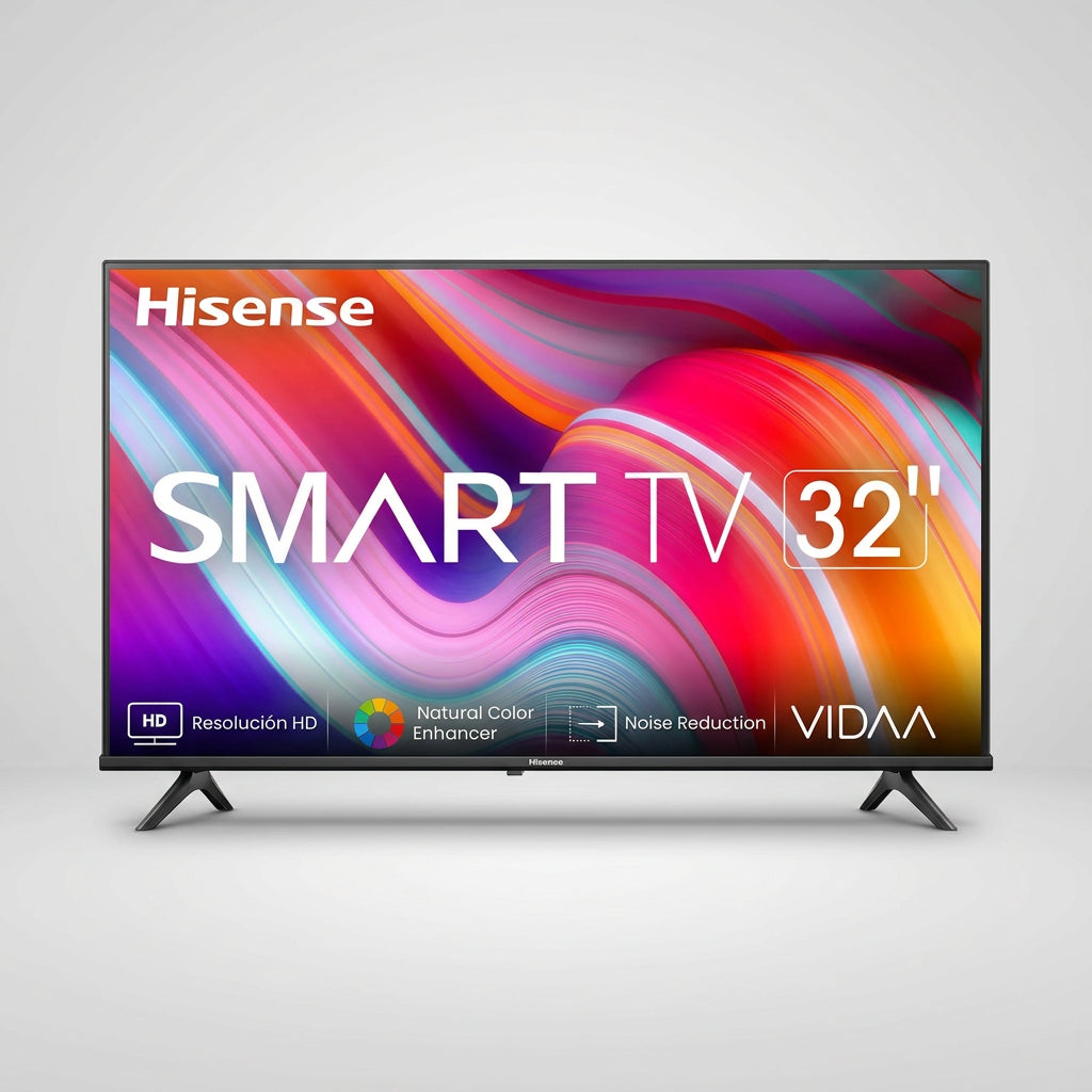 Pantalla Hisense 32" Smart TV LED HD 32A43KV, Sistema VIDAA, Netflix, YouTube, Wi-Fi, 2 HDMI