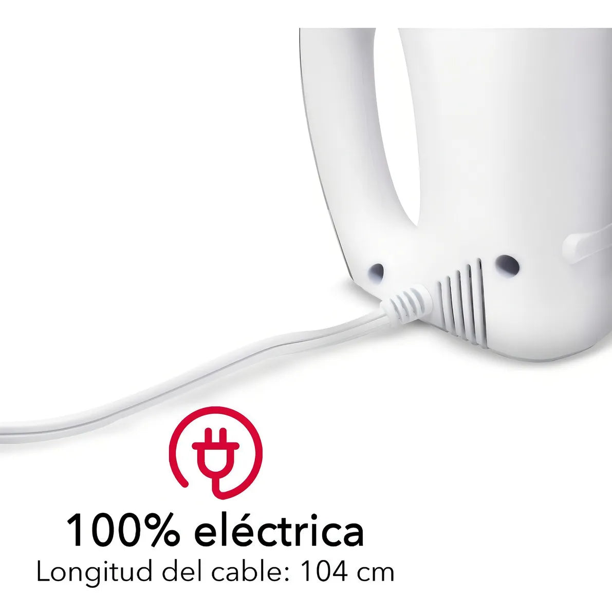 Batidora de Mano RCA RC-094 100W 5 Velocidades con Batidores y Ganchos para Amasar, Botón de Expulsión, Blanca