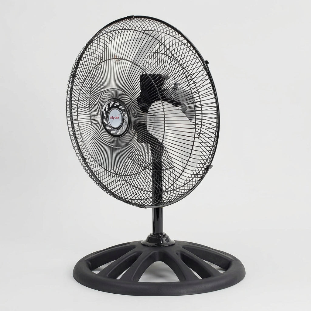 Ventilador Mytek 3386 de 18" 2 en 1 Pedestal o Piso, Metálico, 92W, 3 Velocidades, Oscilación 90°, Negro