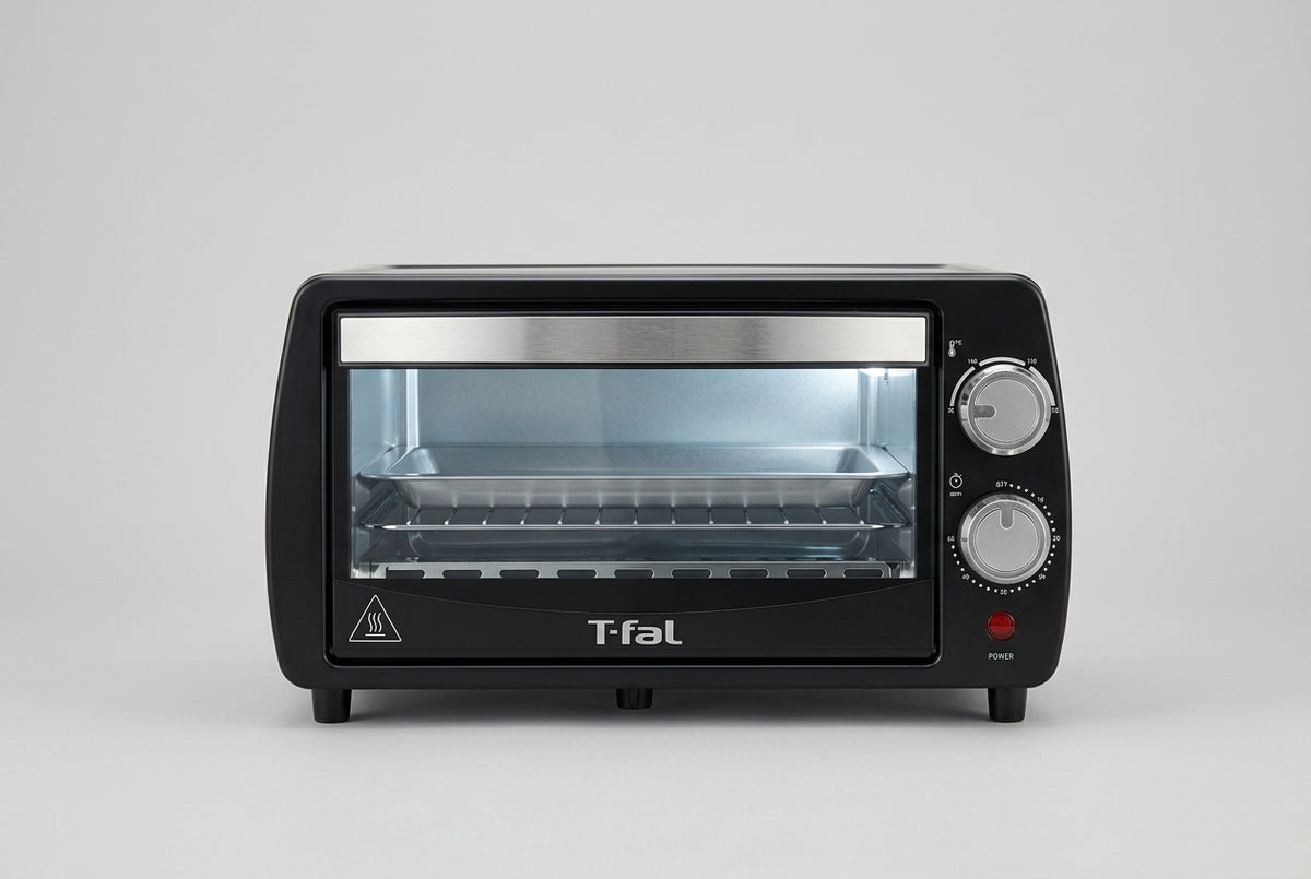 Horno Tostador T-fal OF3108MX de 10 L, Negro, 800W, Resistencias de Cuarzo, 230 °C, Temporizador 60 min, Charola y Rejilla
