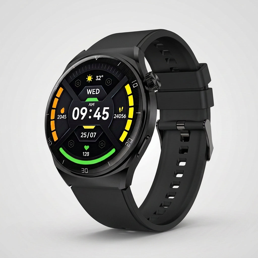 Reloj Inteligente Aiwa AiWatch AWSAM05BB Negro, Pantalla AMOLED 1.43", Llamadas Bluetooth, Ritmo Cardíaco, SpO2, +100 Deportes