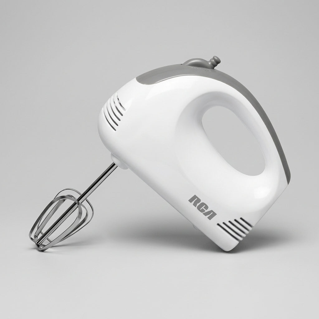 Batidora de Mano RCA RC-094 100W 5 Velocidades con Batidores y Ganchos para Amasar, Botón de Expulsión, Blanca