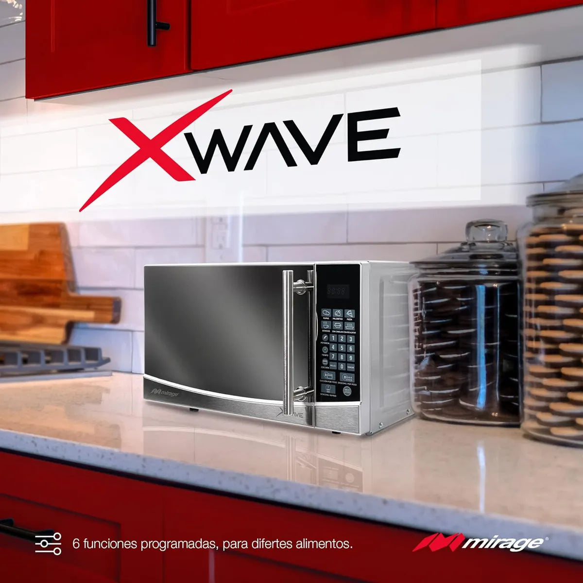 Horno de Microondas X Wave MWD020E de 0.7 Pies Cúbicos con 700 W de Potencia, 6 Niveles, Perillas Manuales, Diseño Compacto y Color Blancoto y Funcional