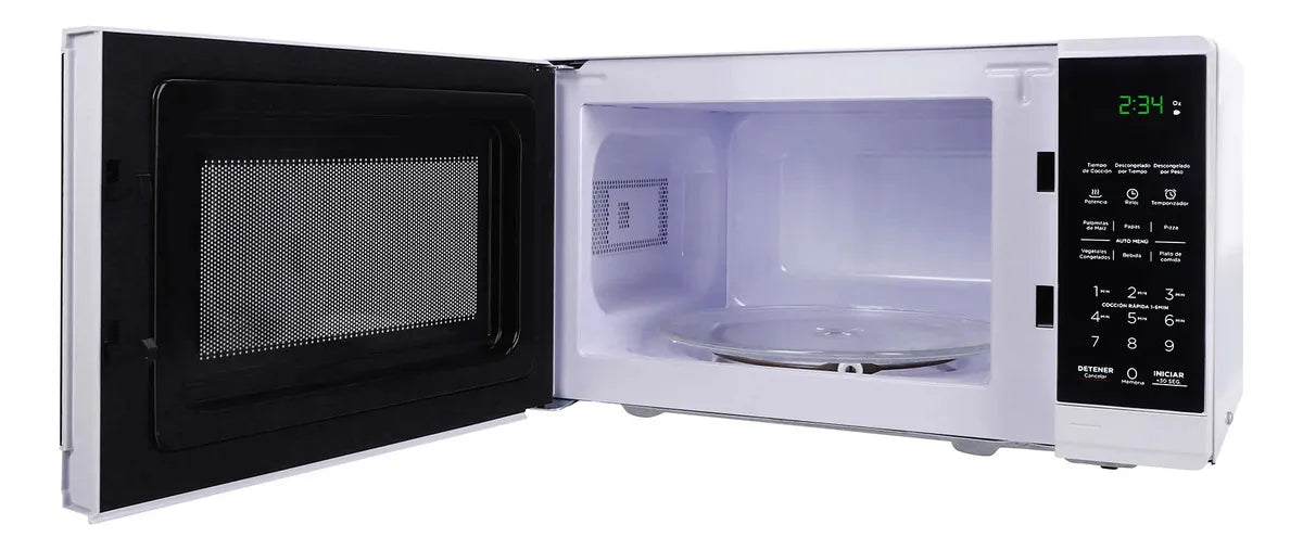 Horno de Microondas Midea Practia MMDF07S2BW 0.7 Pies (20 L) 1050W, 10 Niveles de Potencia, 6 Programas, Modo ECO