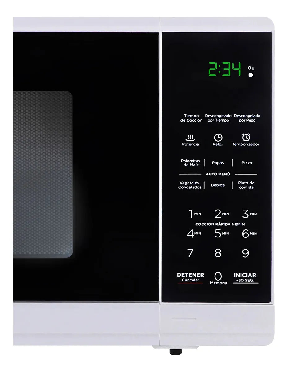 Horno de Microondas Midea Practia MMDF07S2BW 0.7 Pies (20 L) 1050W, 10 Niveles de Potencia, 6 Programas, Modo ECO