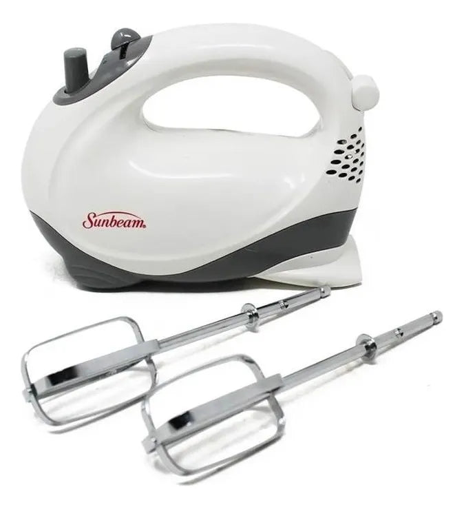 Batidora de Mano Sunbeam FPSBHM4000-013 100W 5 Velocidades, Batidores Cromados, Botón de Expulsión, Blanca