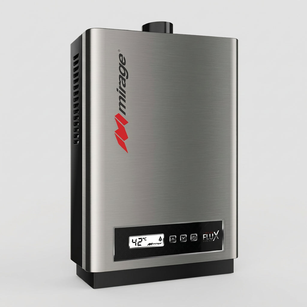 Calentador de Agua a Gas LP Mirage Turbo Flux 16 L/min MBF16AF Acero